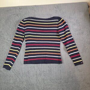 Tommy Hilfiger Men’s Striped Long Sleeve Shirt Size L Multicolor Logo Cotton